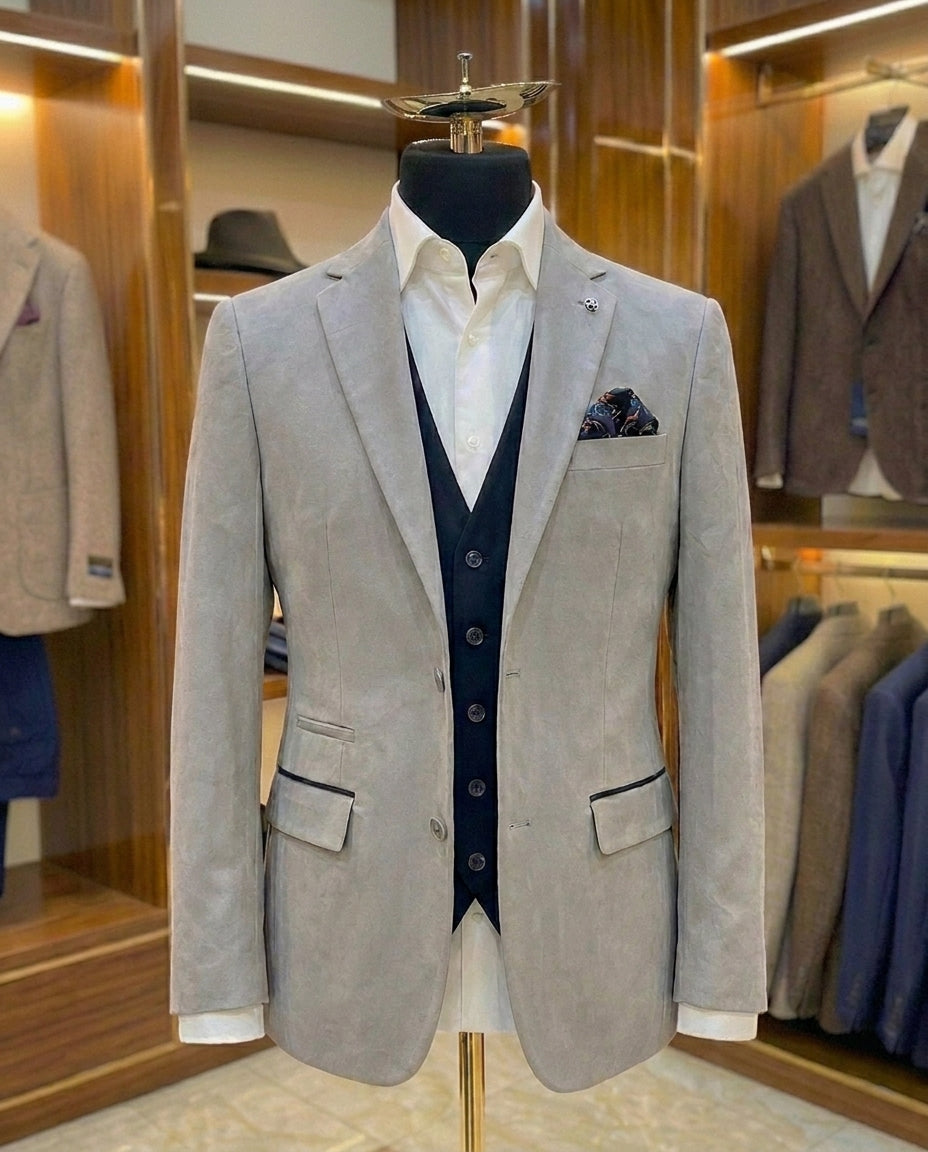 Light Grey Alcantara Blazer