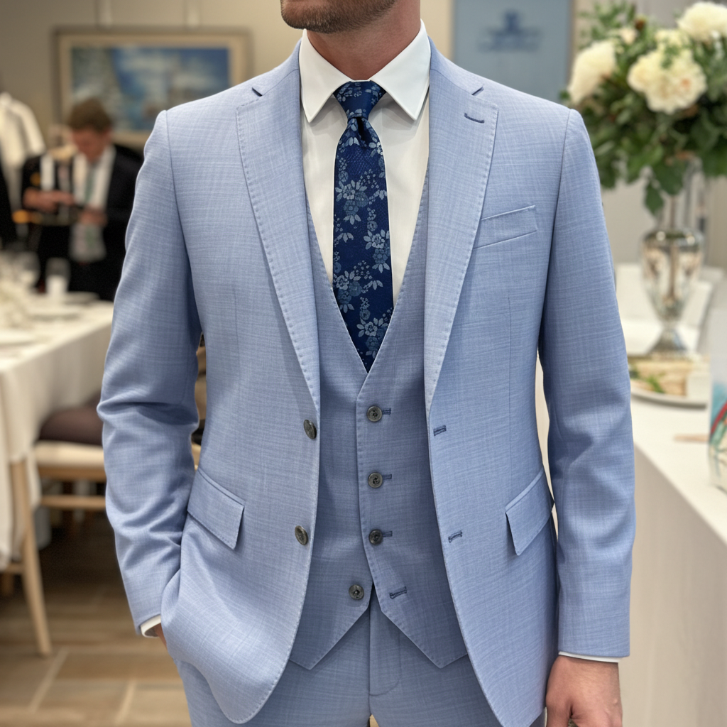 Light Blue Three-Piece Suit