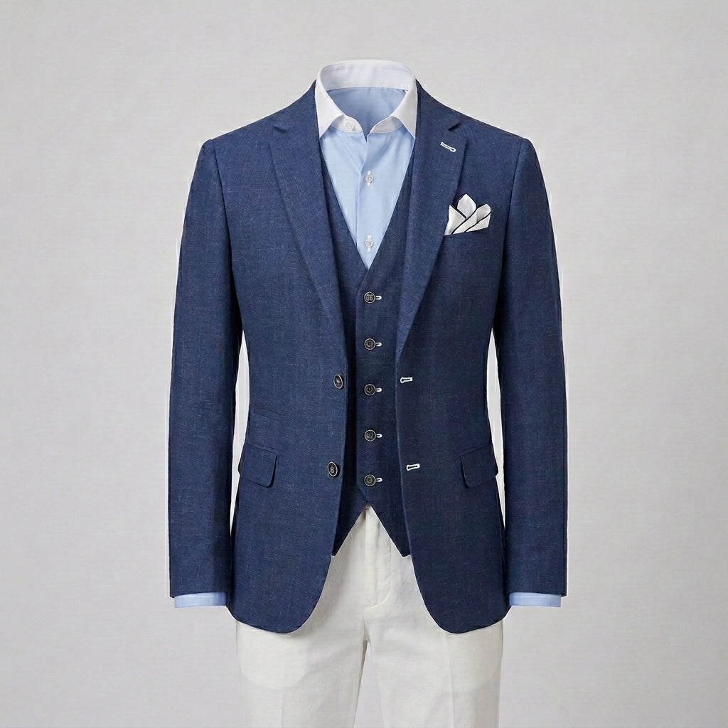 Azure Linen Look Blazer