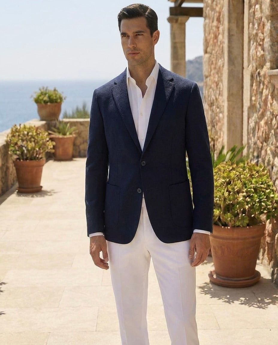 Monte Carlo Lightweight Wool Cashmere Silk Blazer