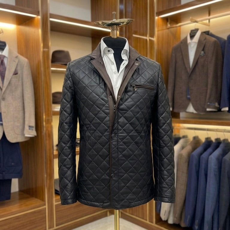 The Bentley Diamond Signature Leather Jacket