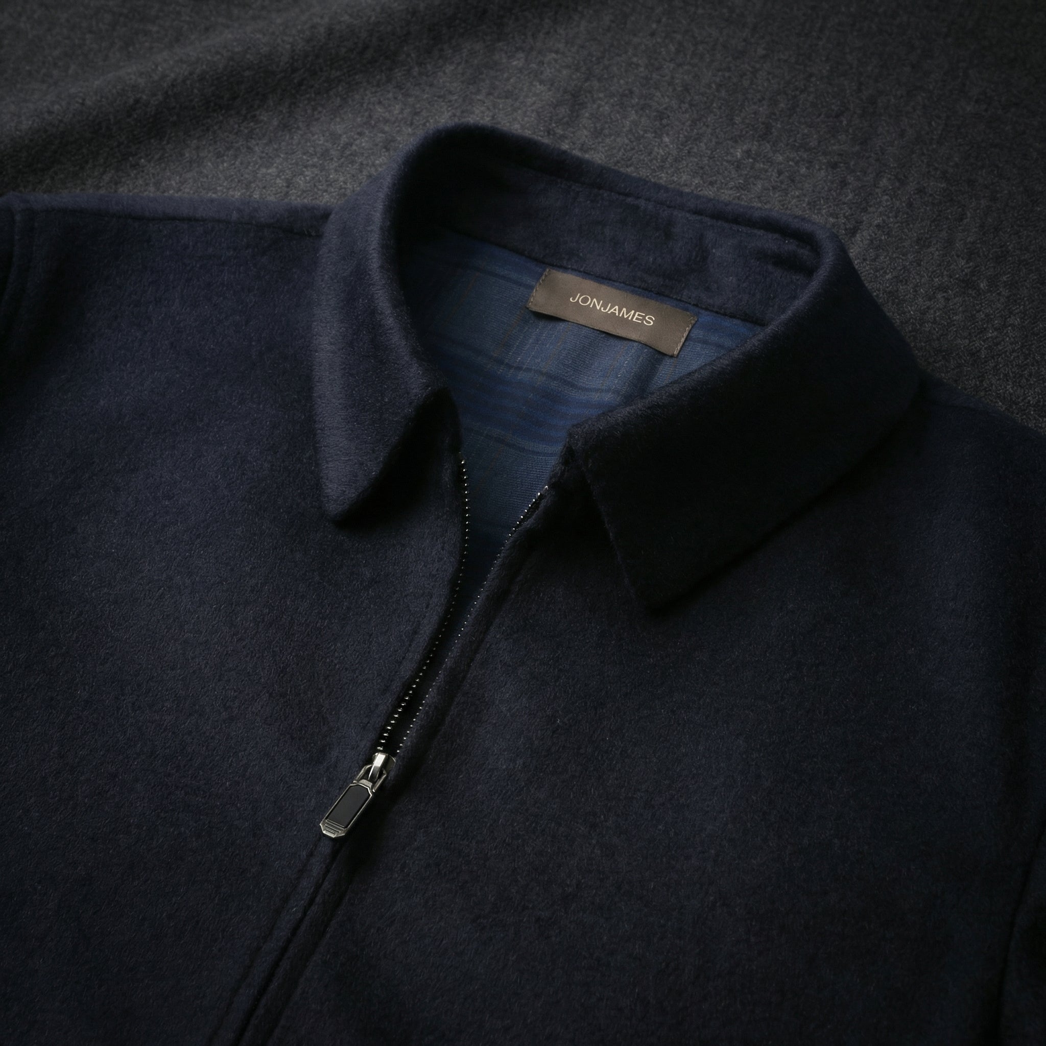 Wool & Cashmere Zip Jacket - Dark Navy