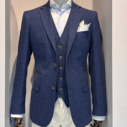 Azure Linen Look Blazer