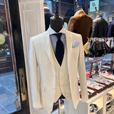 0909 - 3-Piece Ivory 3 Piece Suit