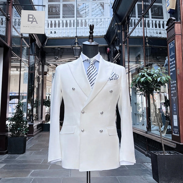 0909 - Off-White Double Breasted Suit