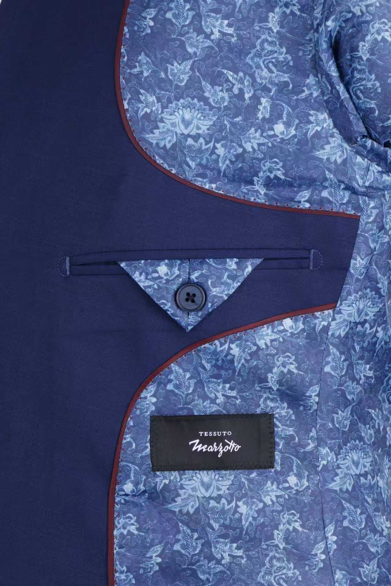Regent Double-Breasted Navy Wool Blazer