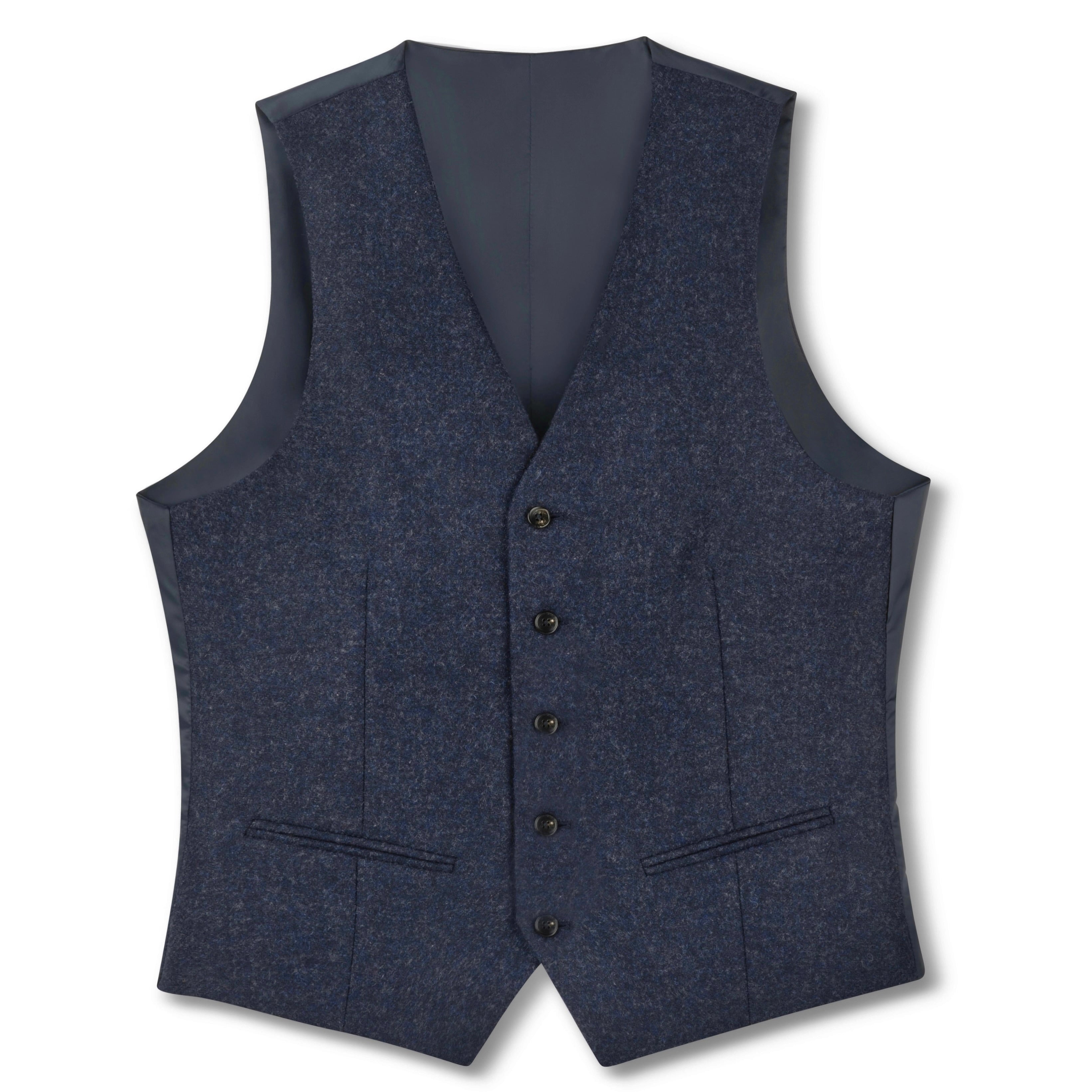 Dark Blue Wool Waistcoat - Made in Italy