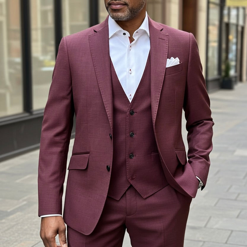 Burgundy Blush Three-Piece Suit