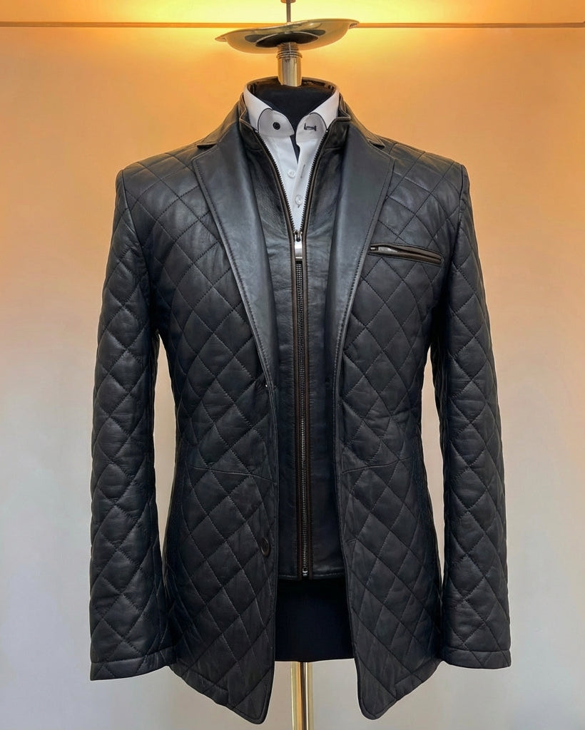 The Bentley Diamond Hybrid Leather Jacket