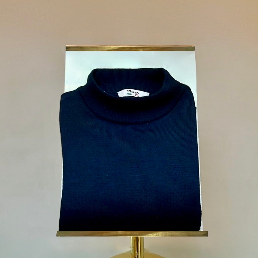 Navy Mock Neck