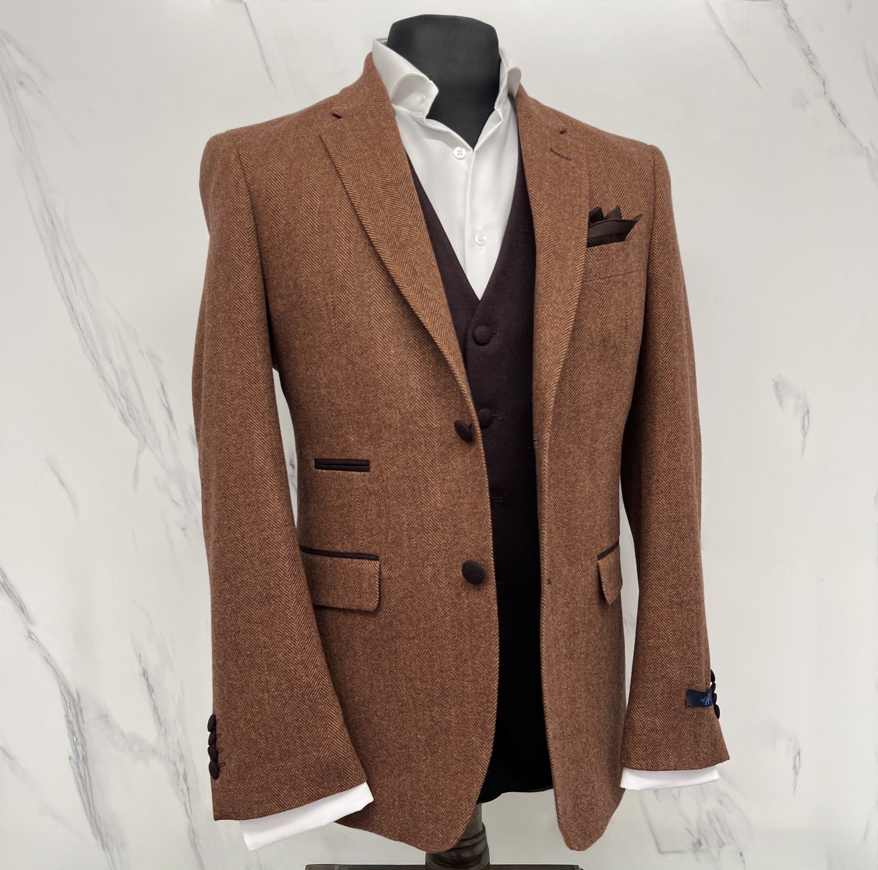 Piacenza Heritage Brown Wool Blazer