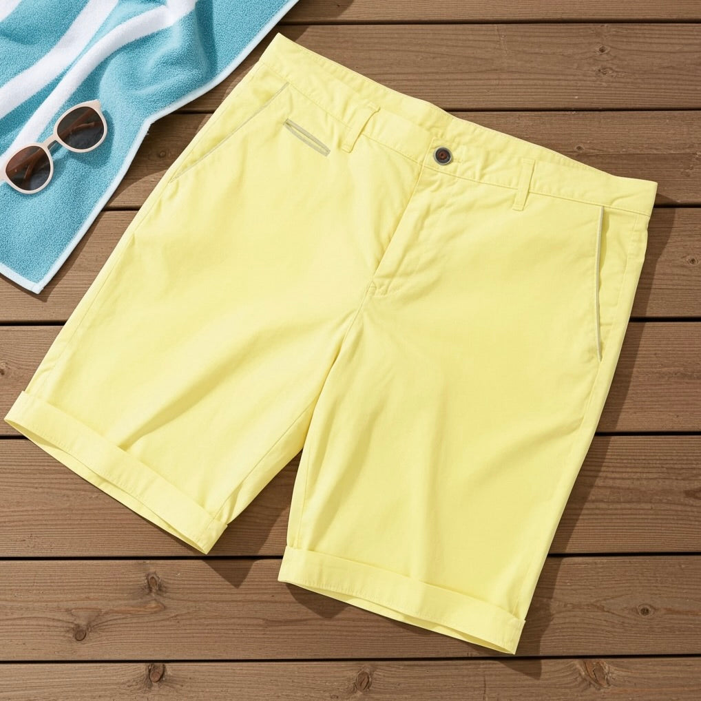 Italian Cotton Stretch Shorts – Amalfi Lemon