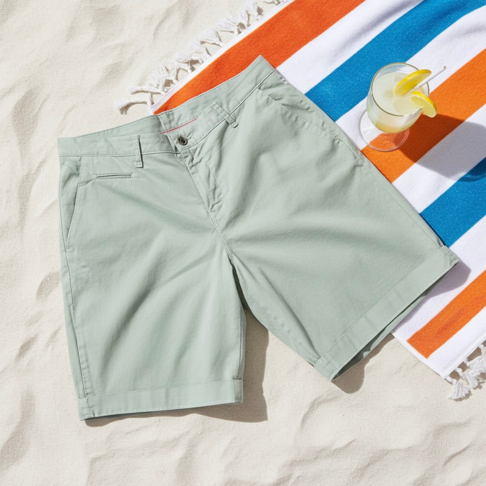 Italian Cotton Stretch Shorts – Pistachio Verde
