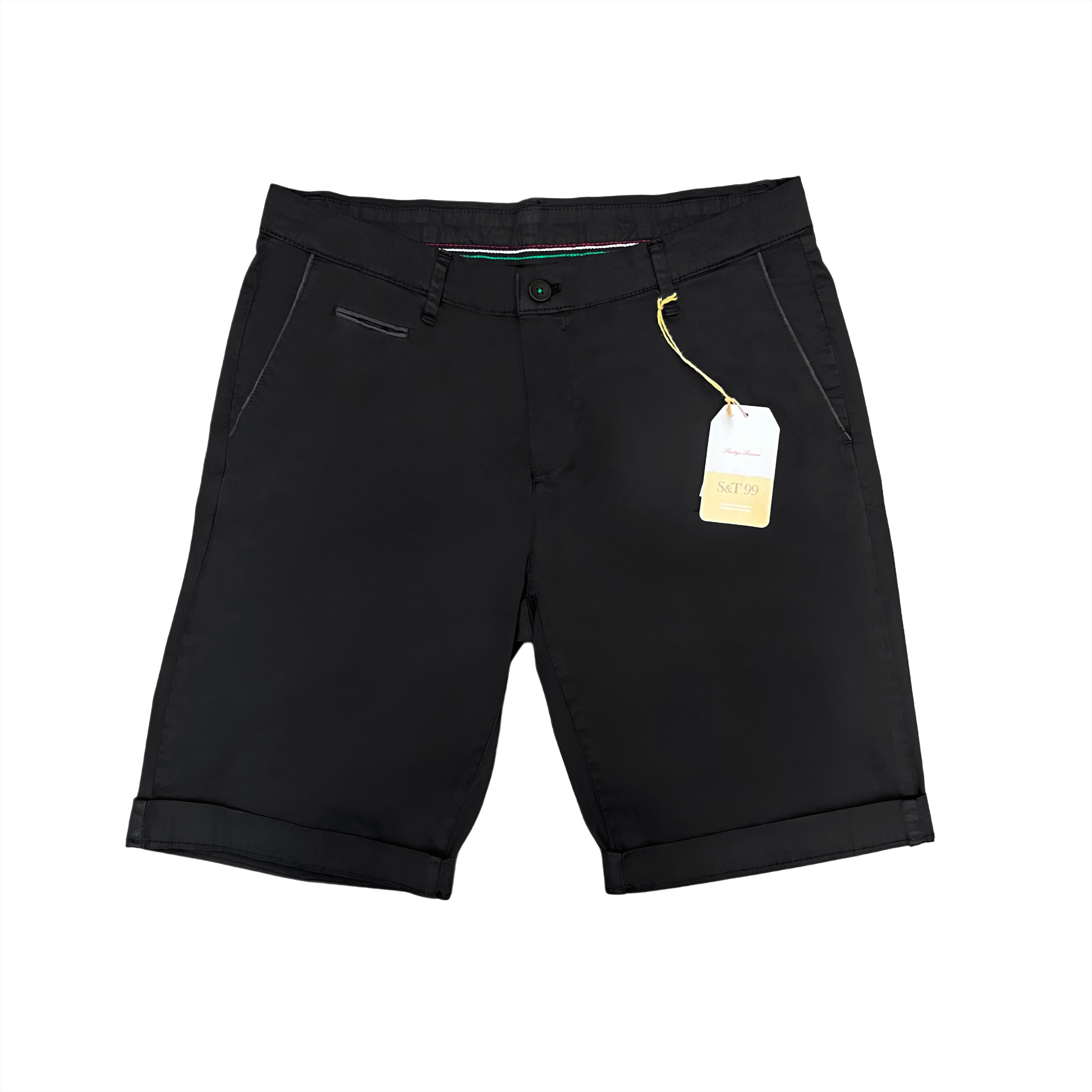 Italian Cotton Stretch Shorts – Nero Notte