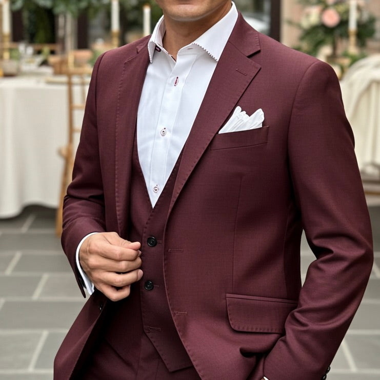 Burgundy Three-Piece Suit