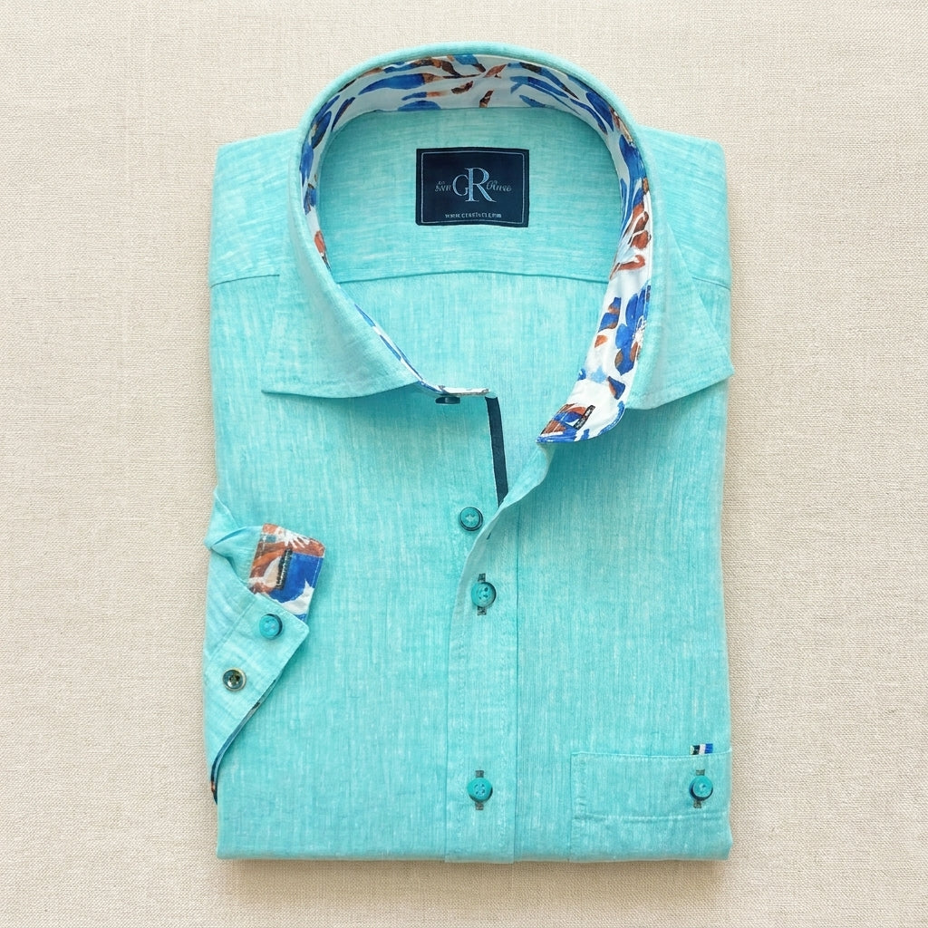 Mediterranean Blue Riviera - Short Sleeve Shirt