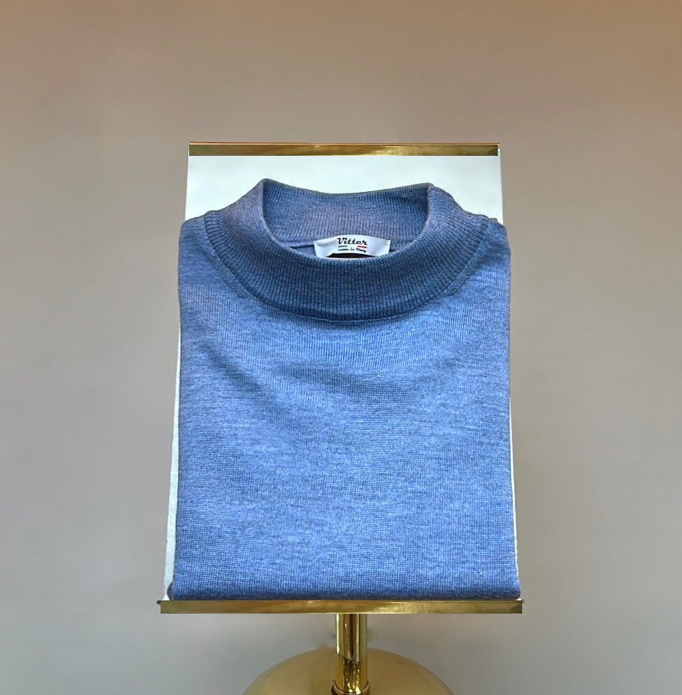 Petrol Blue Mock Neck