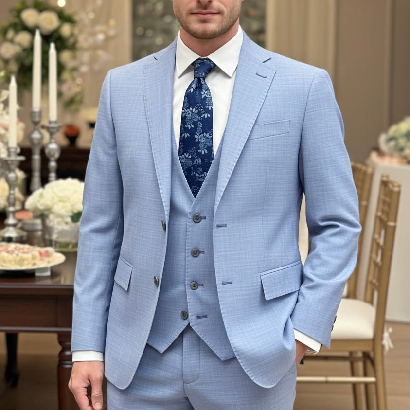 Light Blue Three-Piece Suit