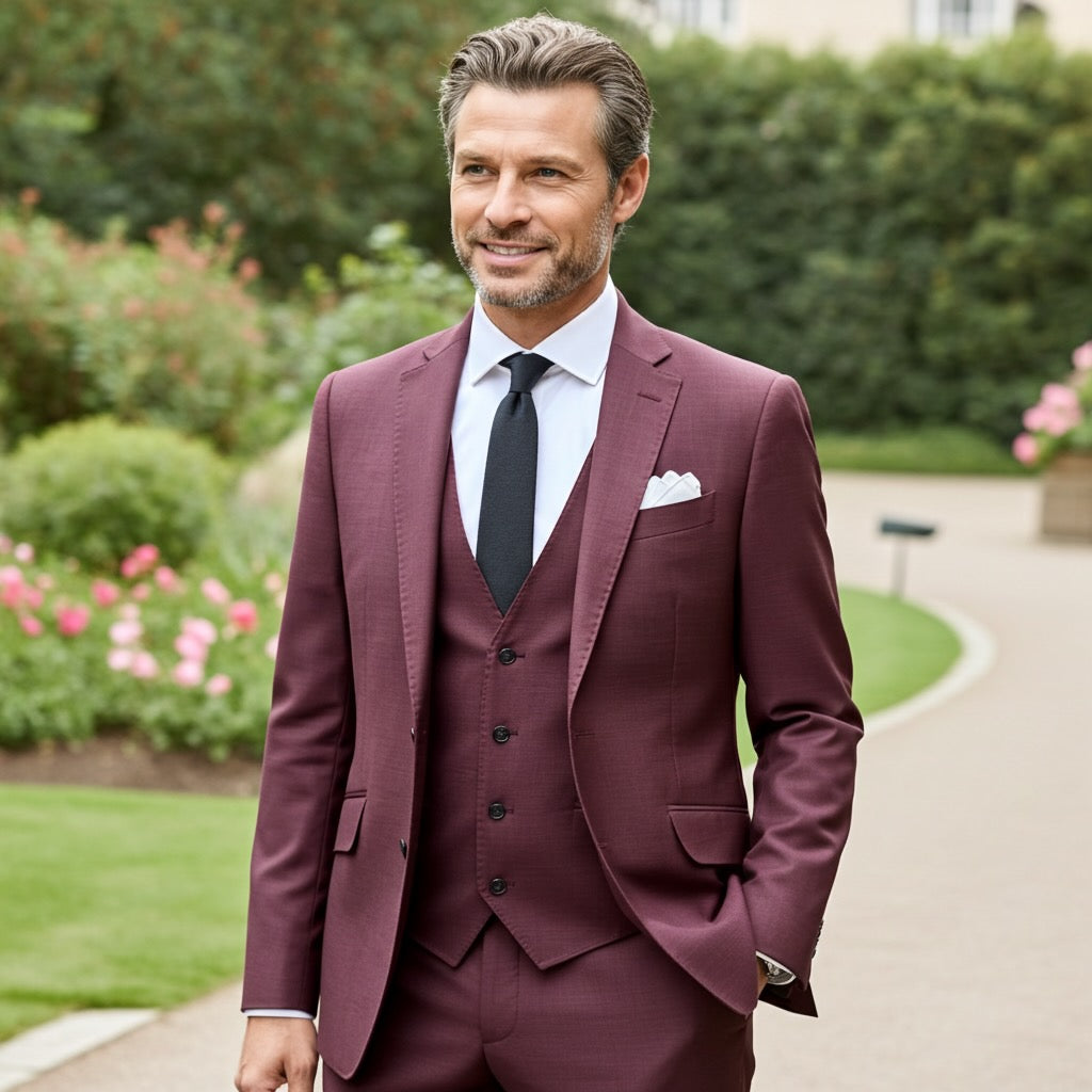 Burgundy Blush Three-Piece Suit