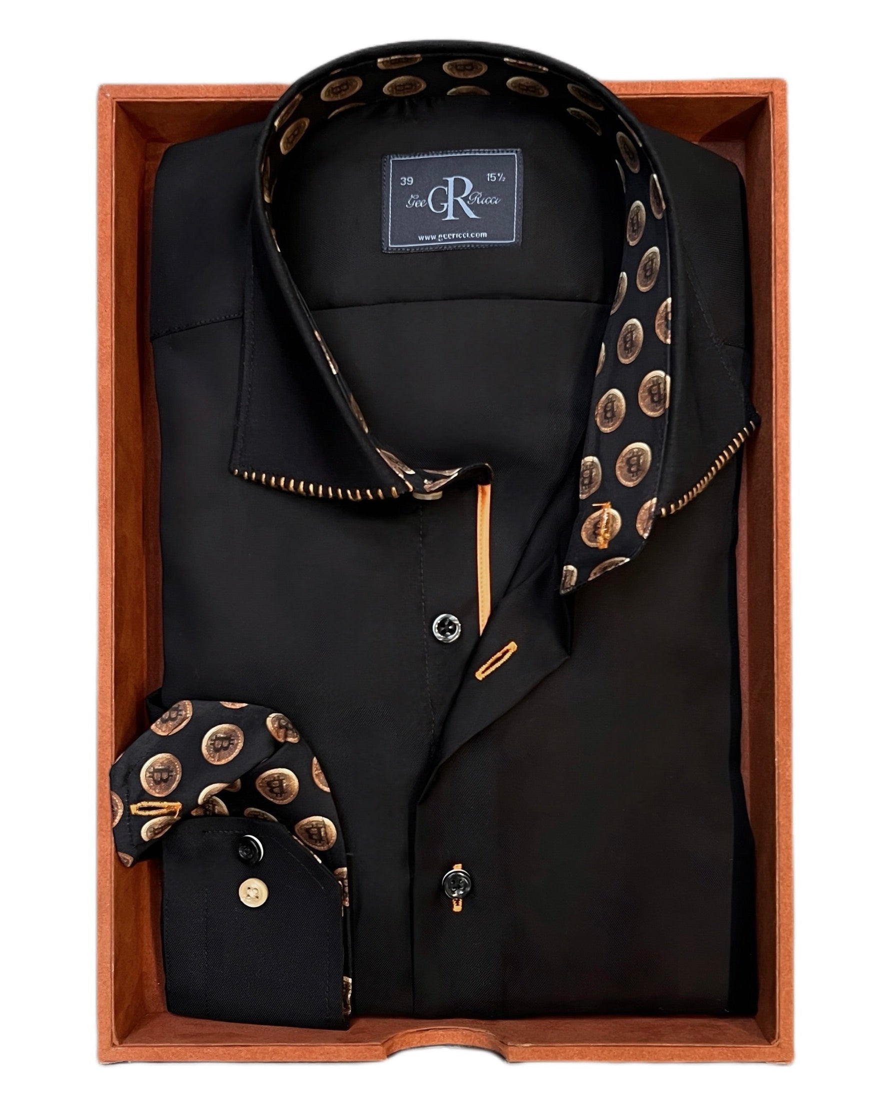 Black Shirt with Bitcoin logo