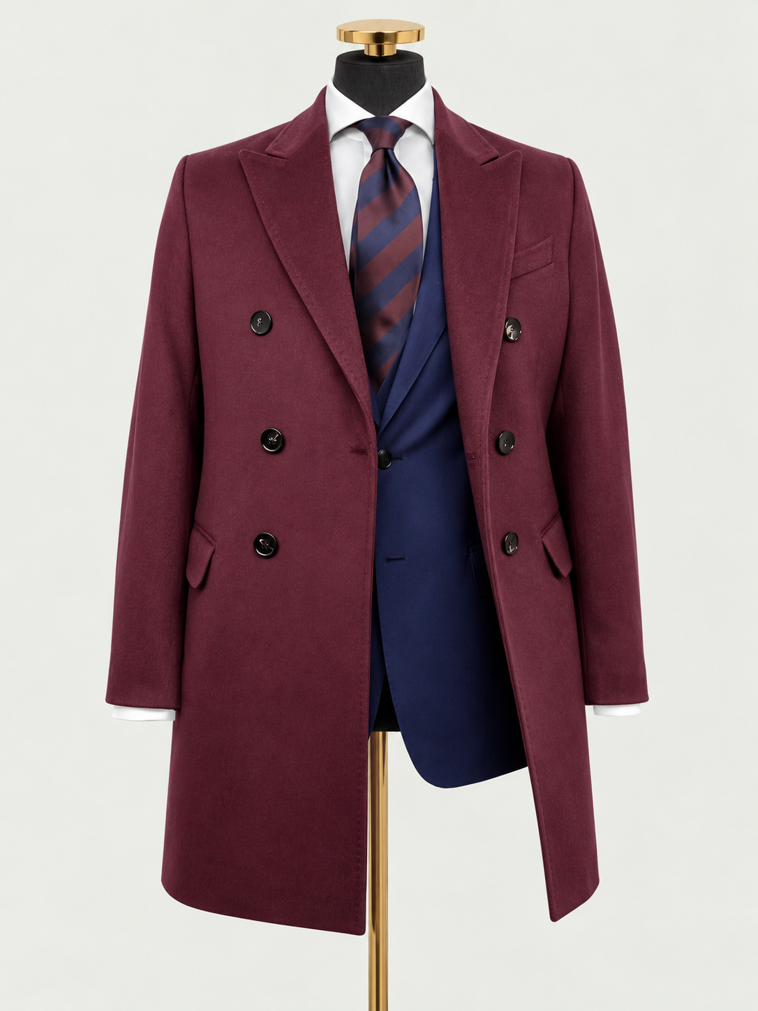 Burgundy Piacenza Overcoat