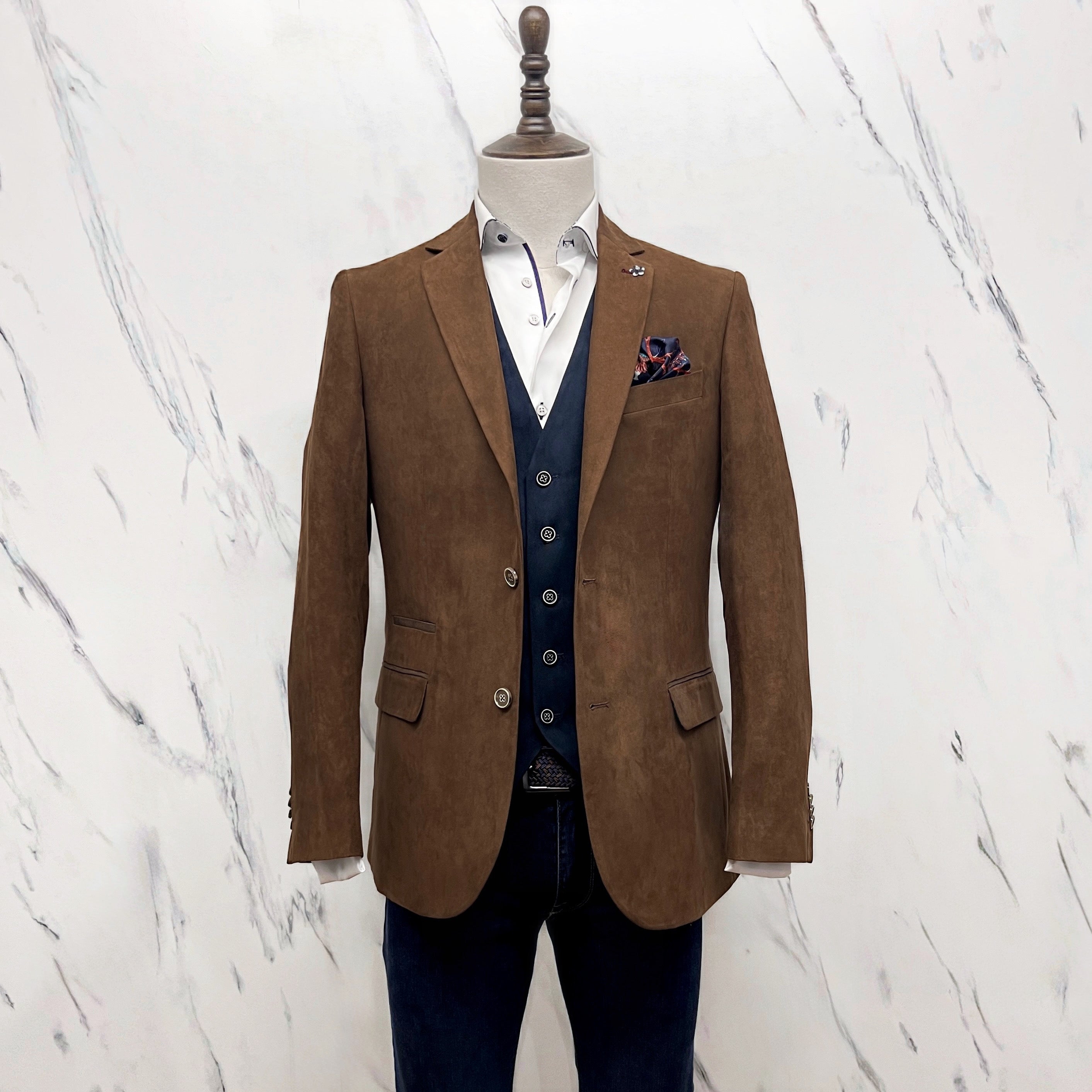 Brown Alcantara Blazer