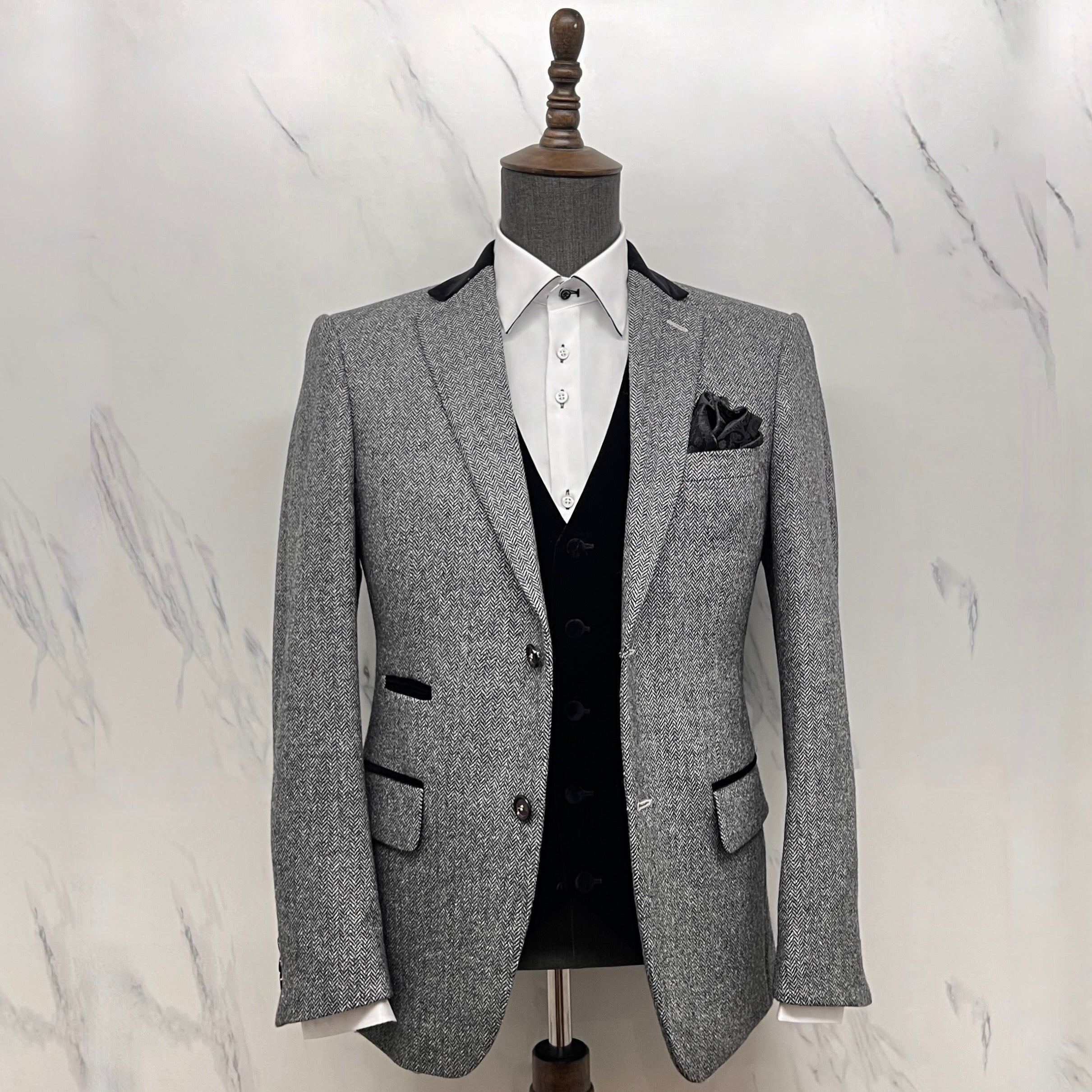 Grey Herring-bone blazer