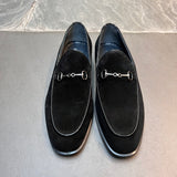 Velvet Buckle Loafers