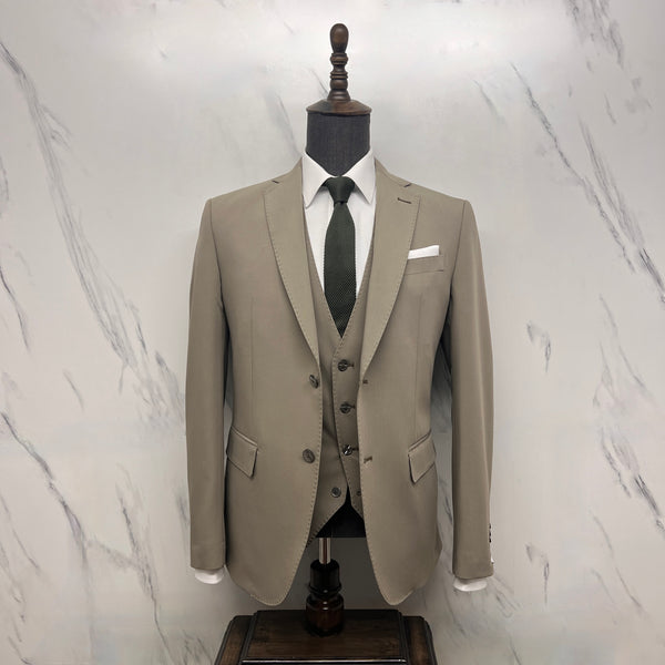 Khaki Three-Piece Suit