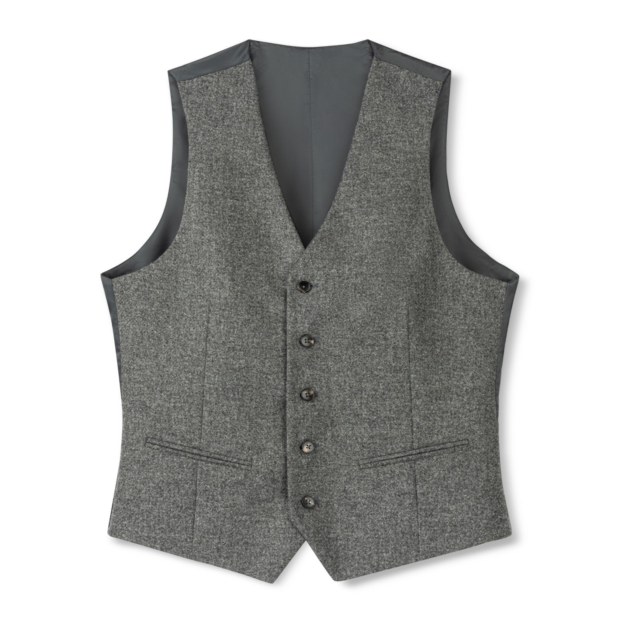 Grey Wool Waistcoat - Made in Italy