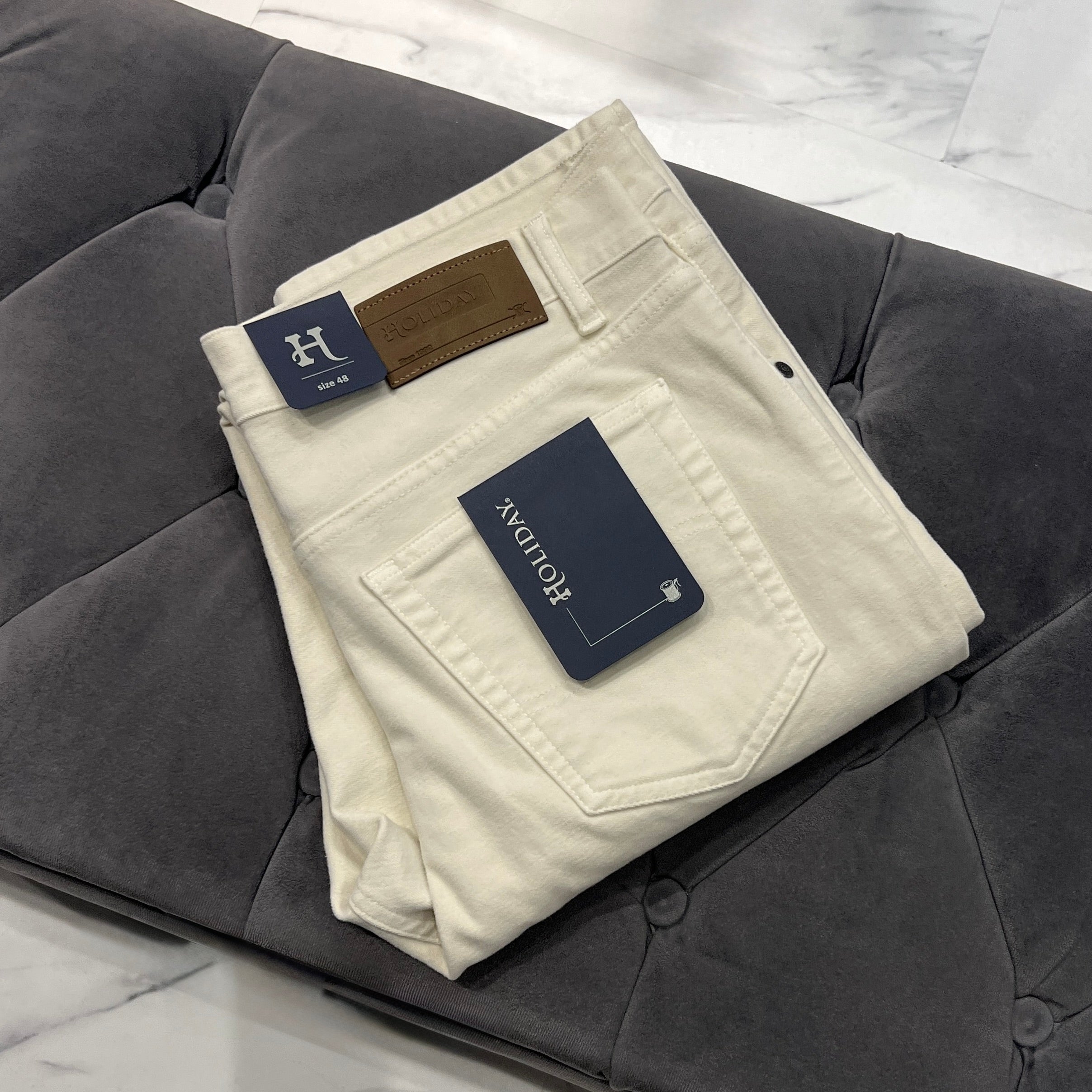 Off White Moleskin Plat Jeans