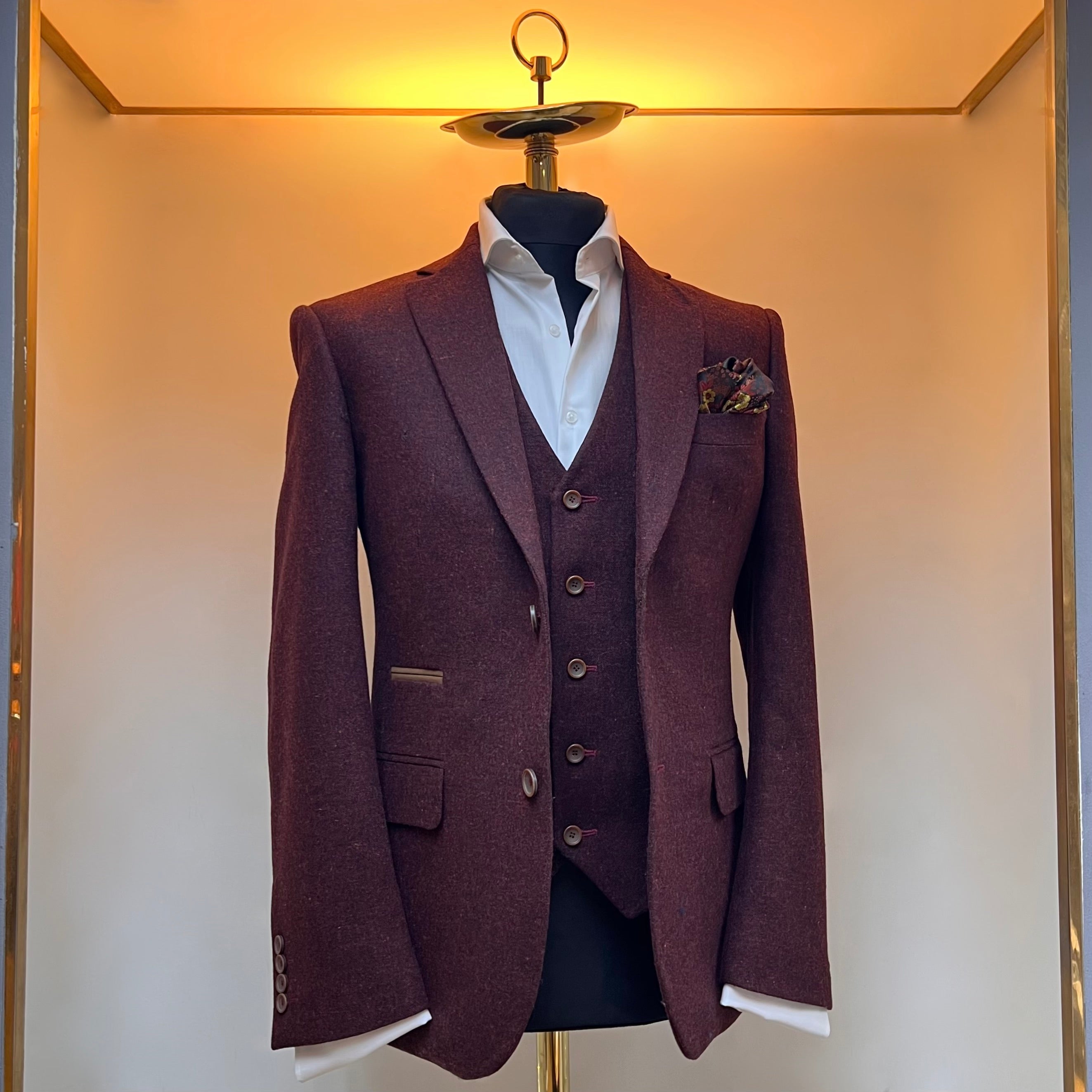 Burgundy tweed blazer