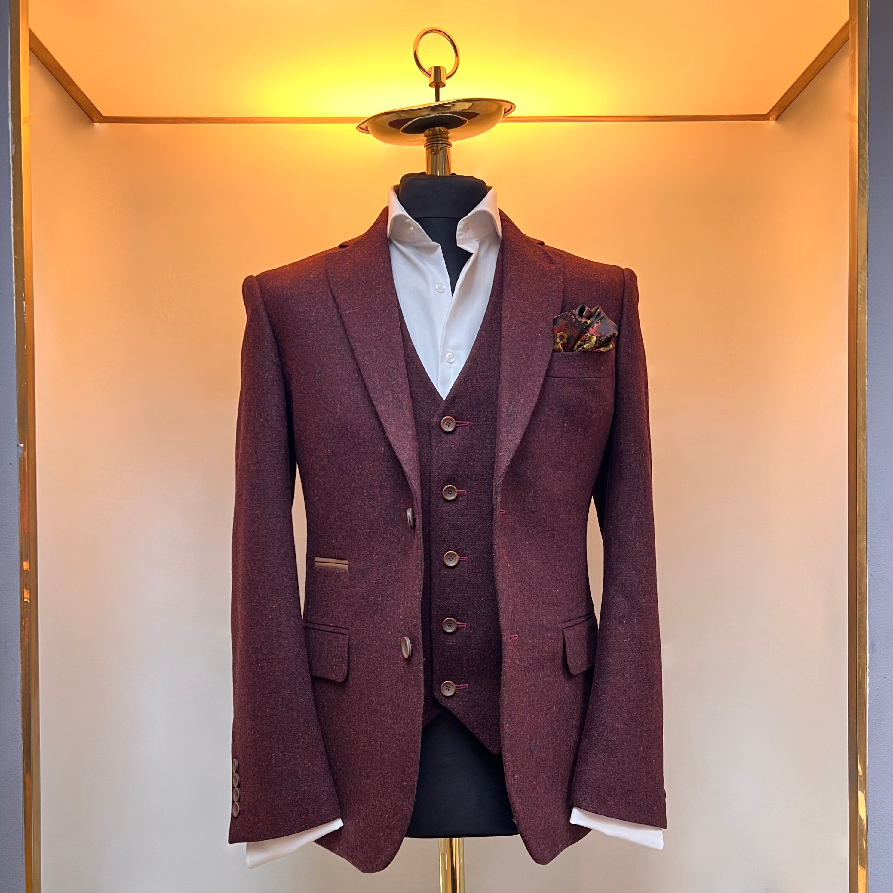 Burgundy tweed blazer