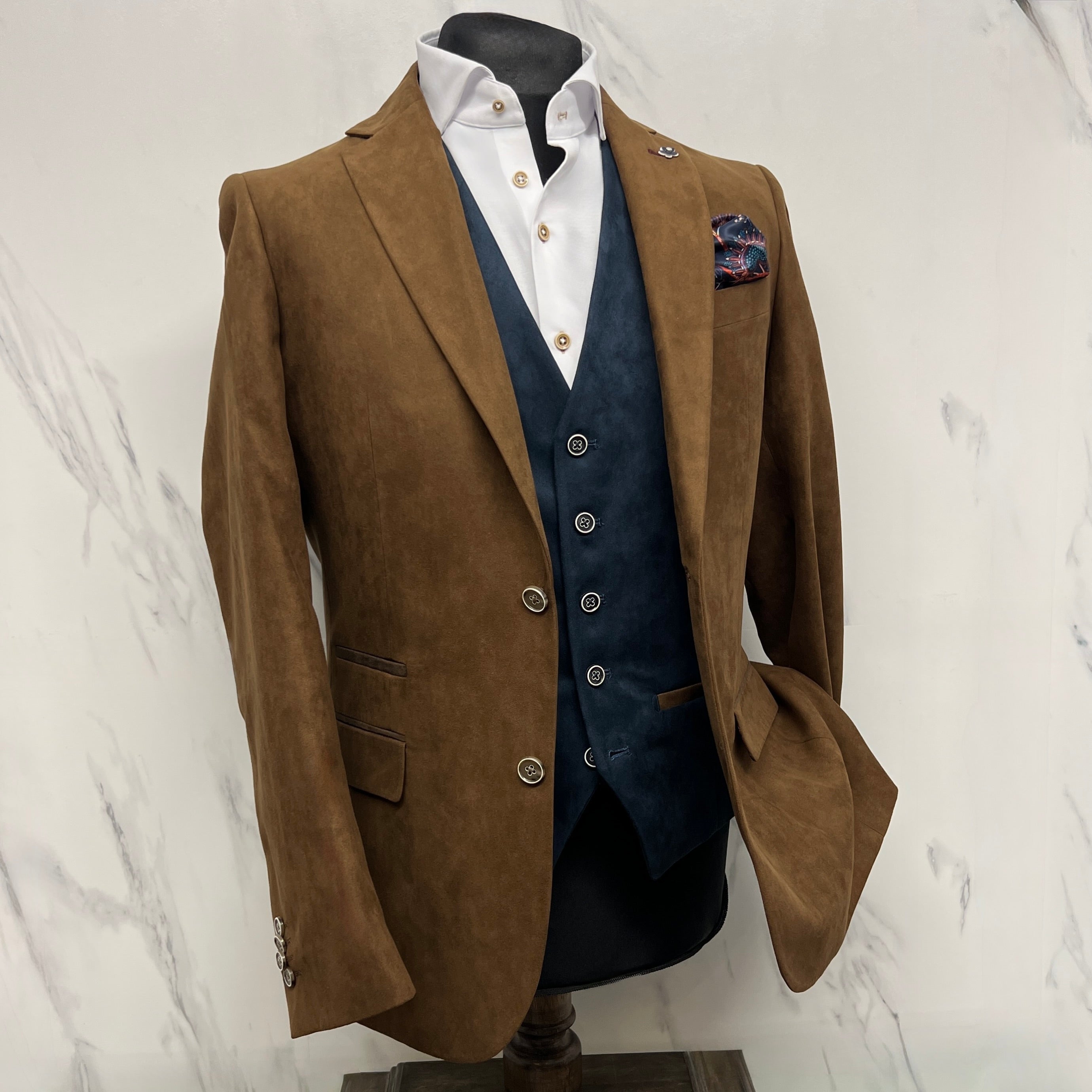 Brown Alcantara Blazer