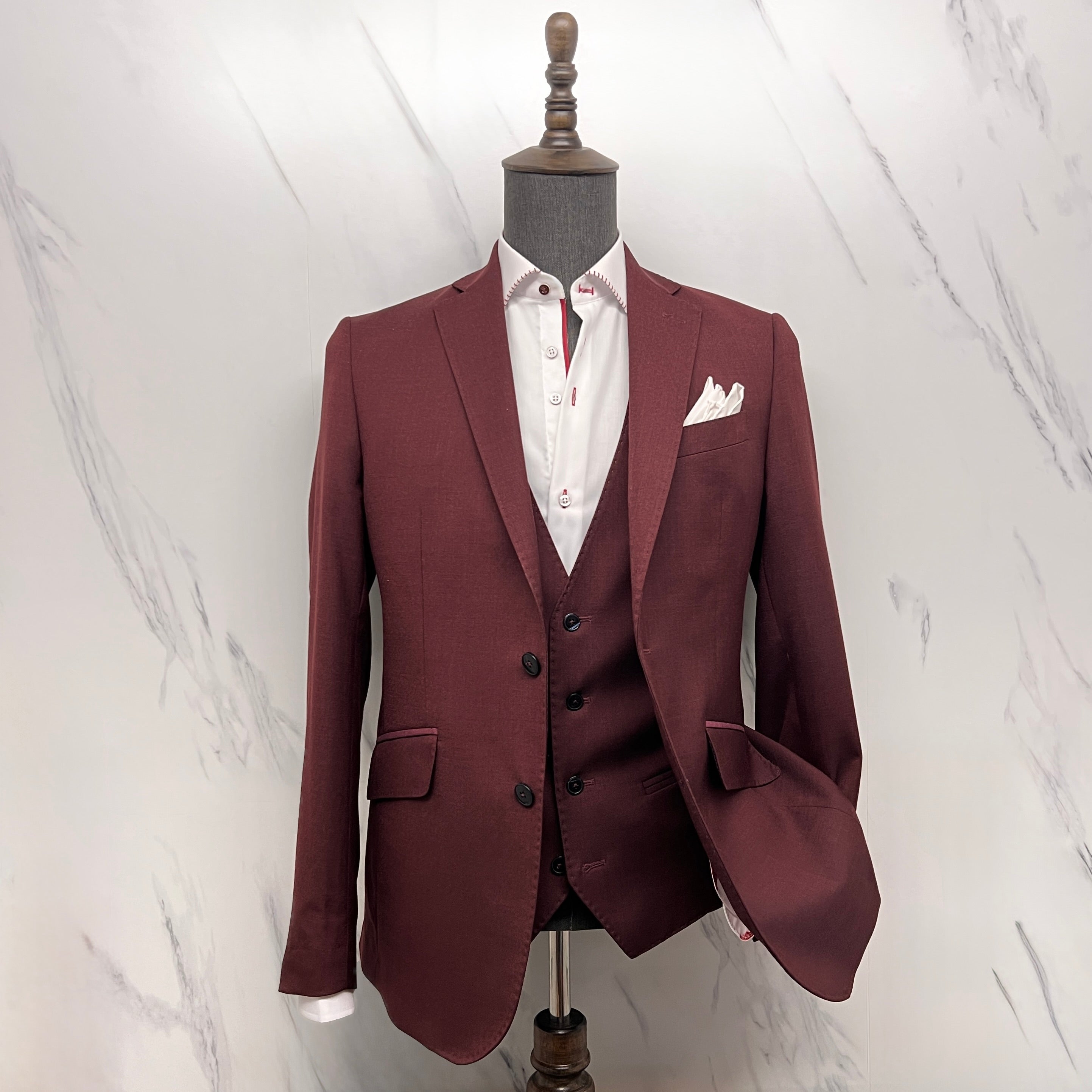 Burgundy Three-Piece Suit