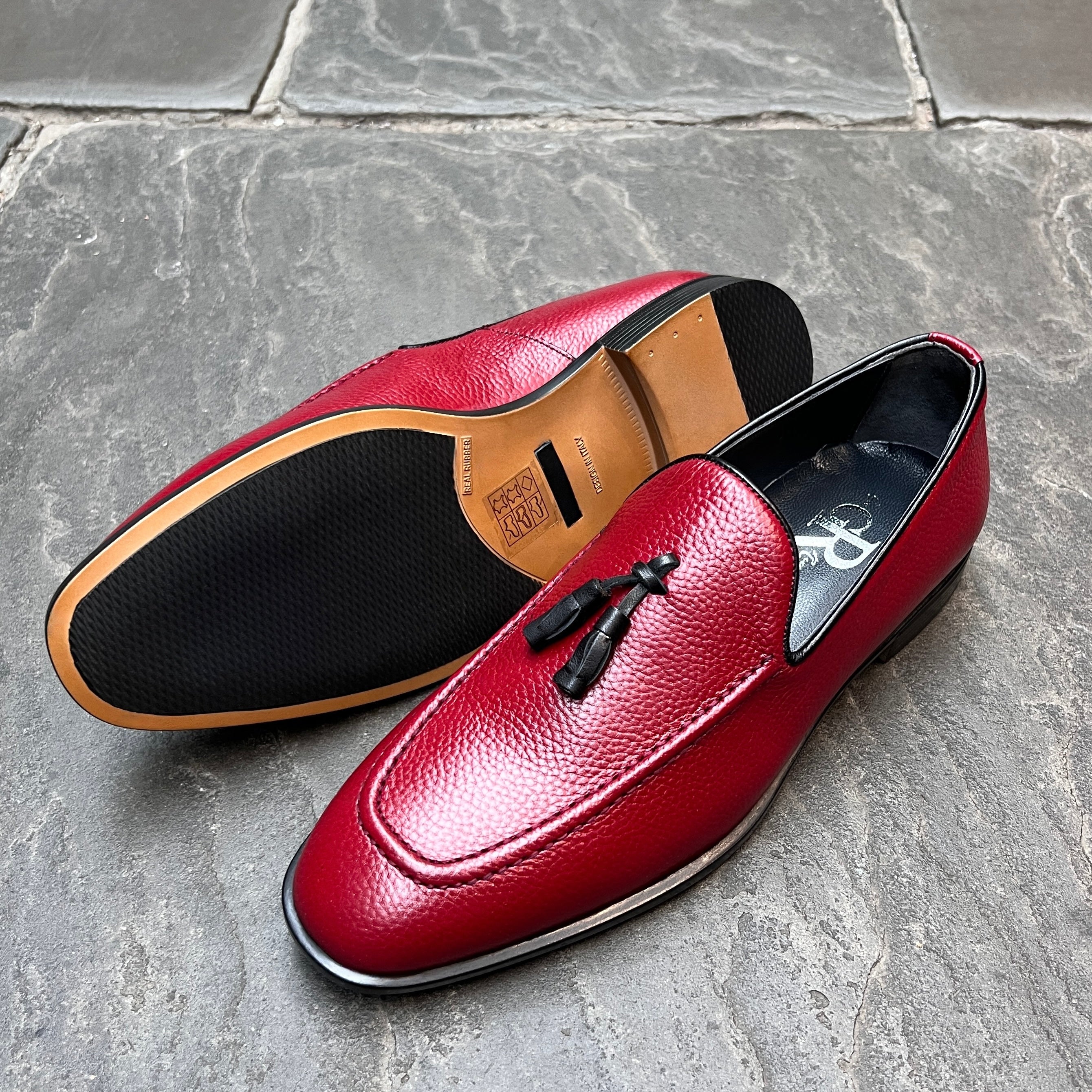 Bordeaux Deerskin Tassel Loafers