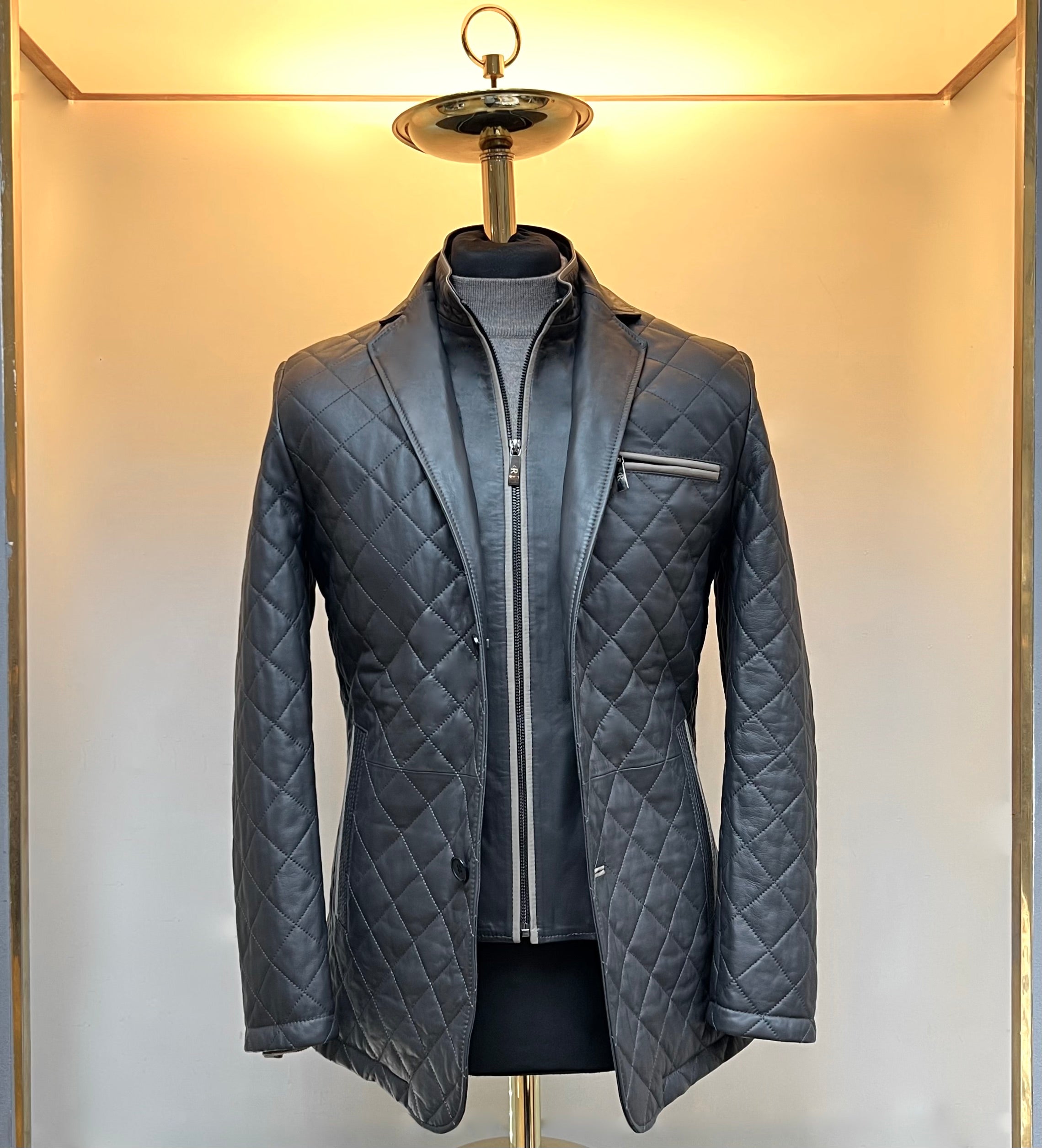 Bentley diamond hybrid leather jacket