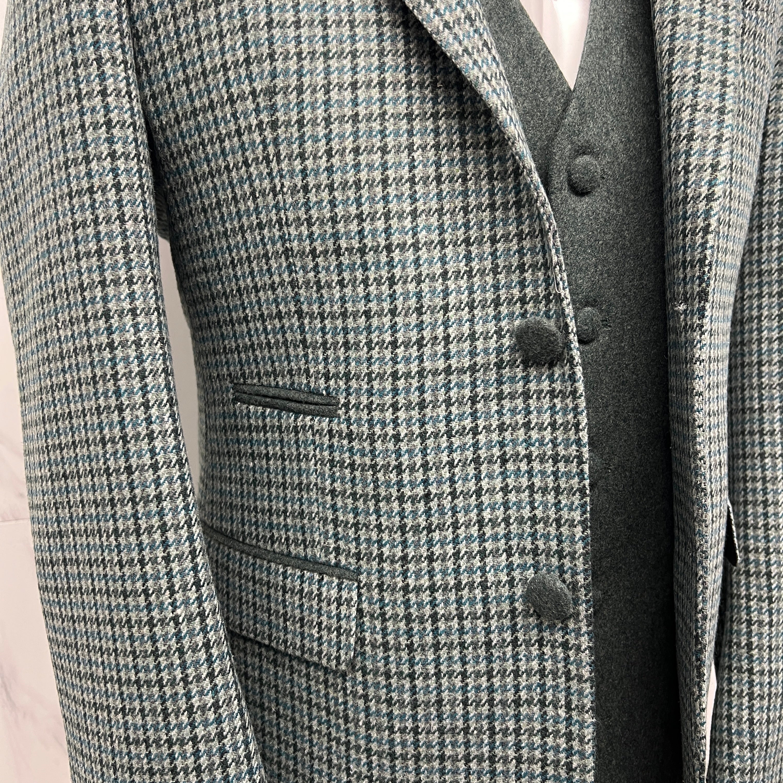 Sage Green Houndstooth Blazer