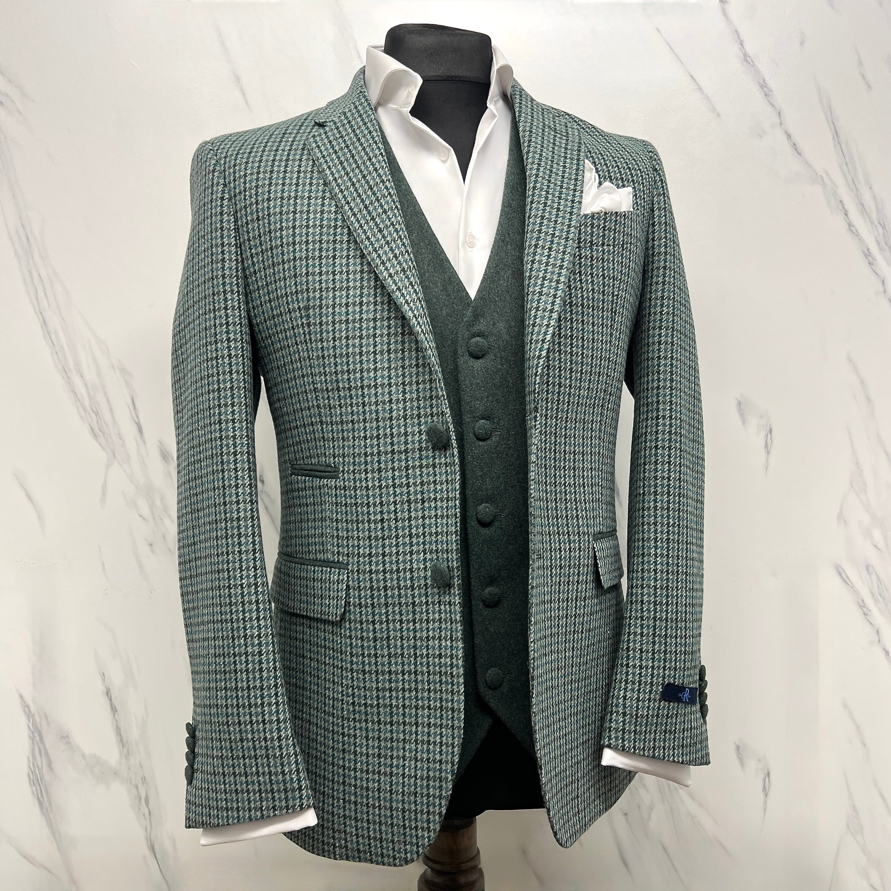 Sage Green Houndstooth Blazer