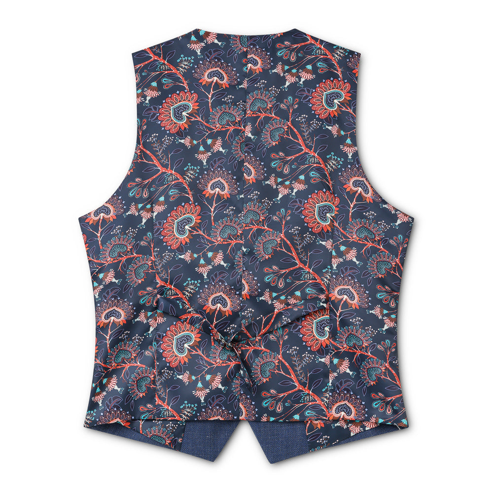 French Blue Weave Waistcoat