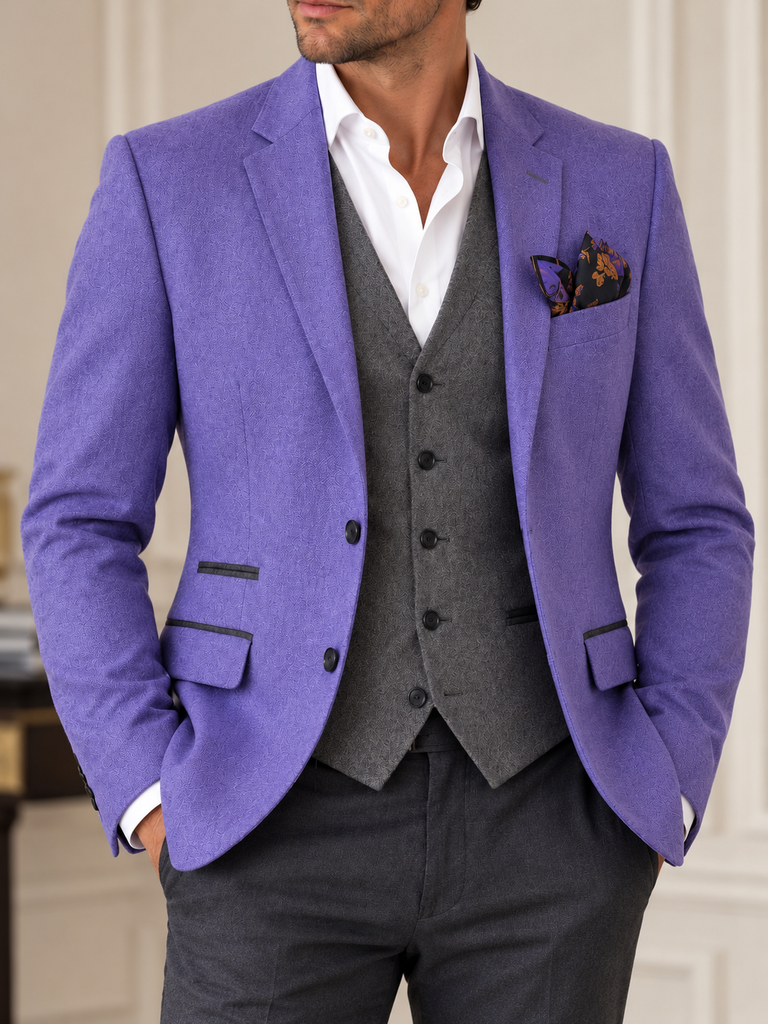 Orchid Italian Blazer – portrait model photograph
