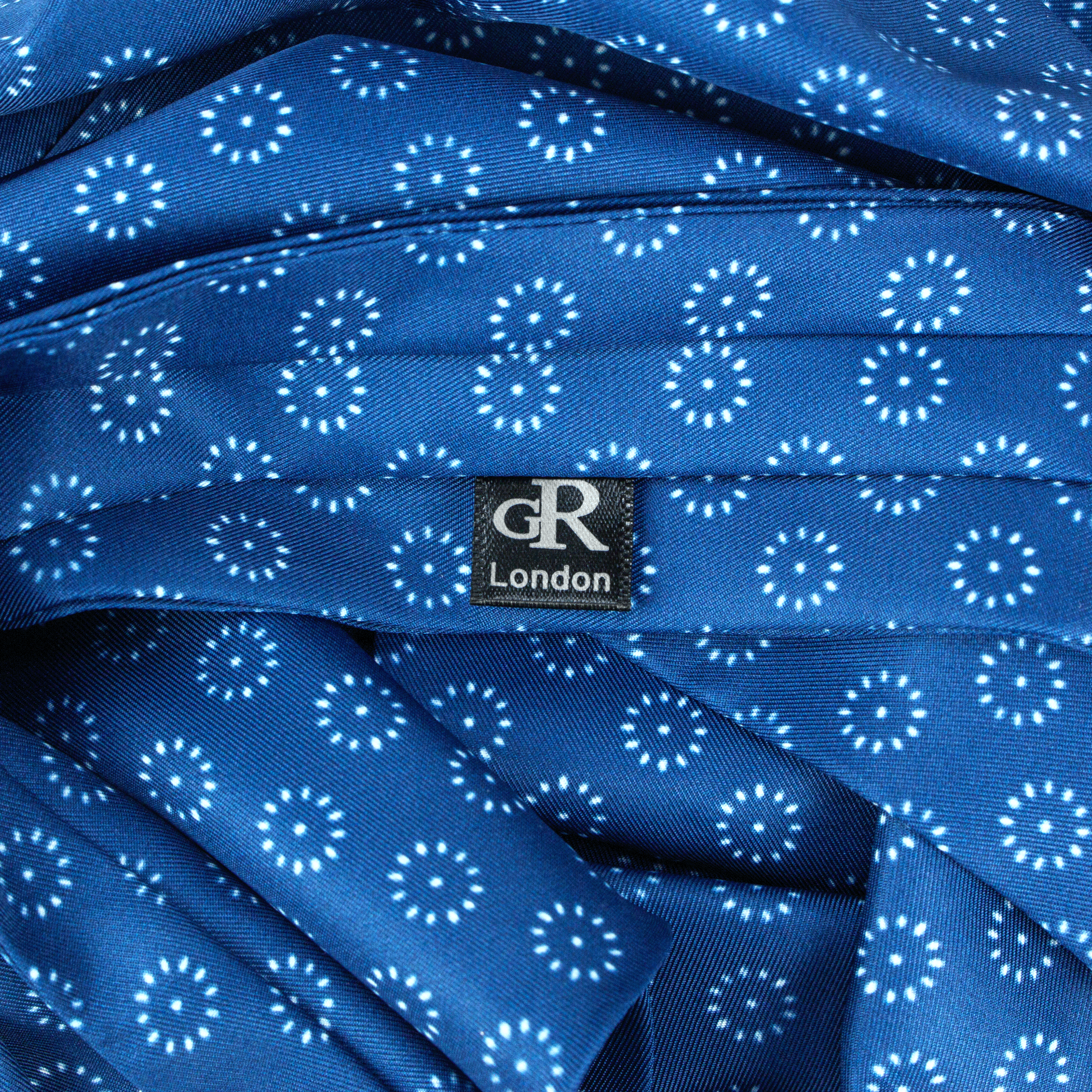 Royal Blue Starburst Silk Cravat