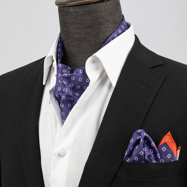 Purple Geometric Silk Cravat