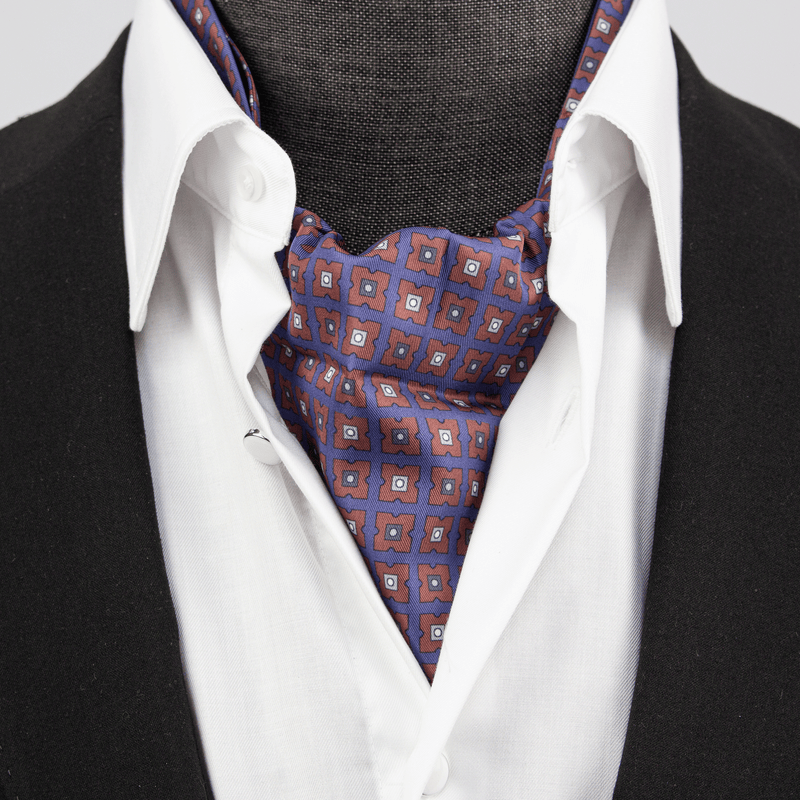 Purple Geometric Silk Cravat