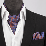 Purple Geometric Silk Cravat