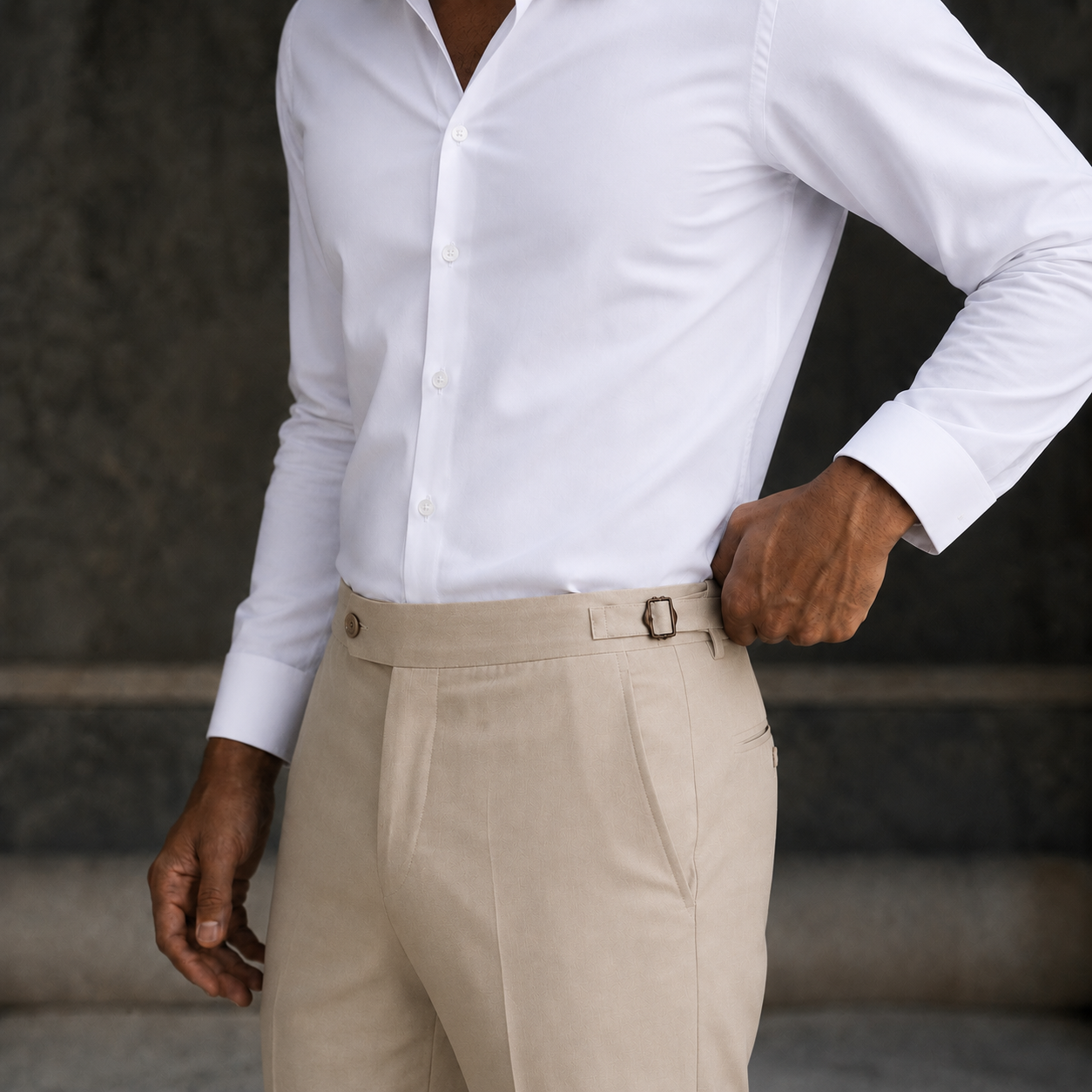 The Regent Navy Wool Blend Tailored Trousers