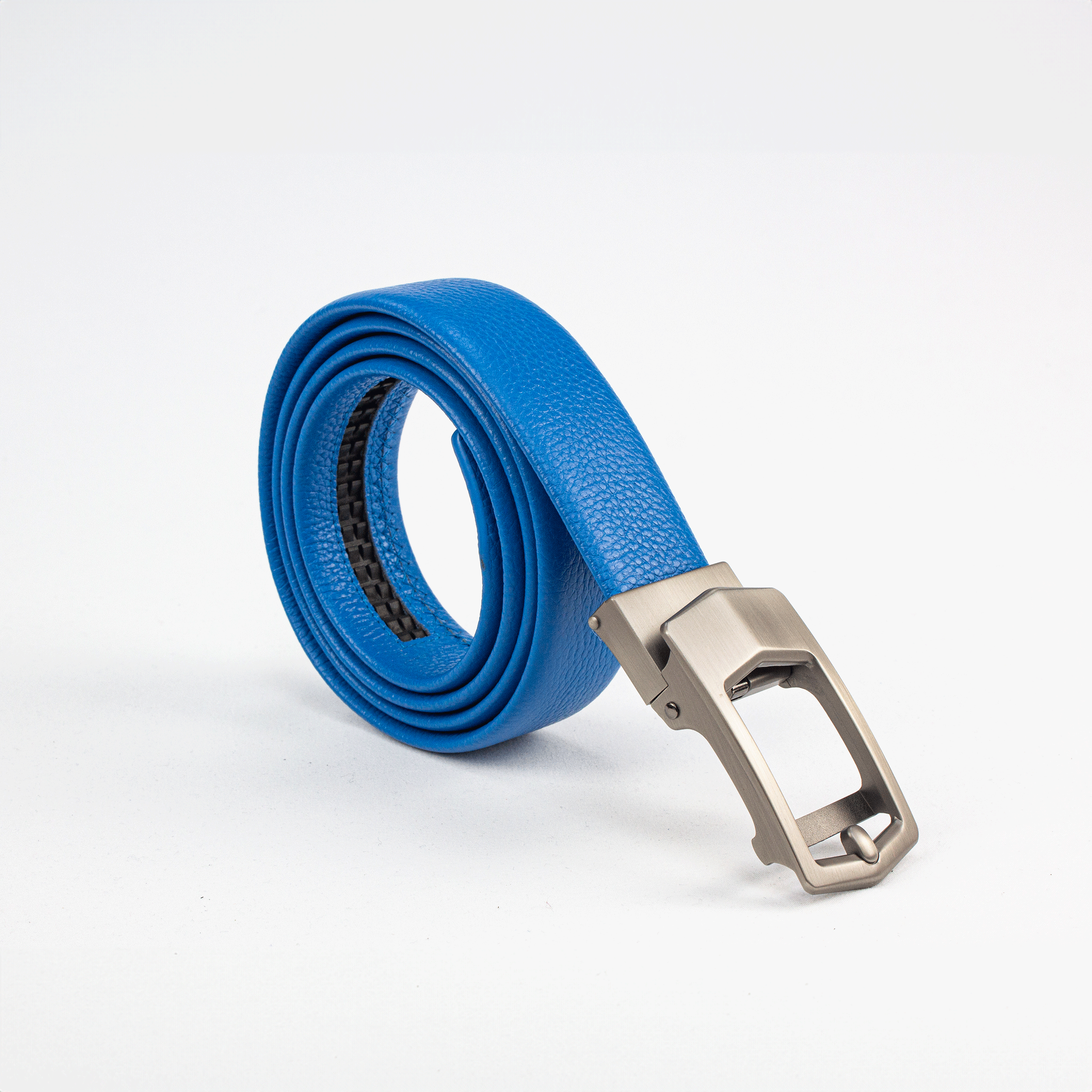 Electric Blue Textured Leather Belt