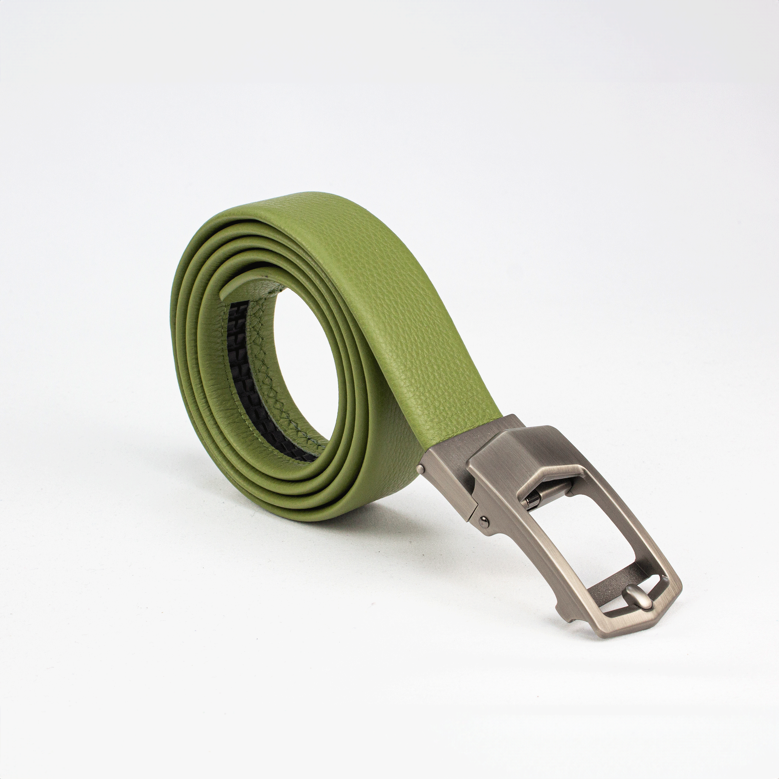 Vibrant Lime Textured Leather Belt