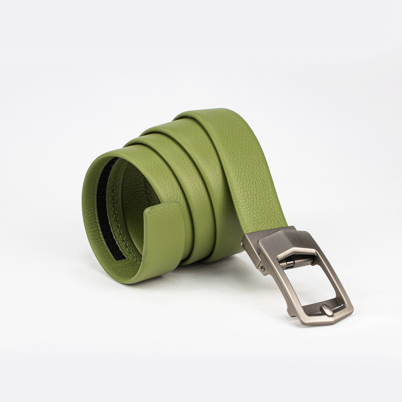 Vibrant Lime Textured Leather Belt