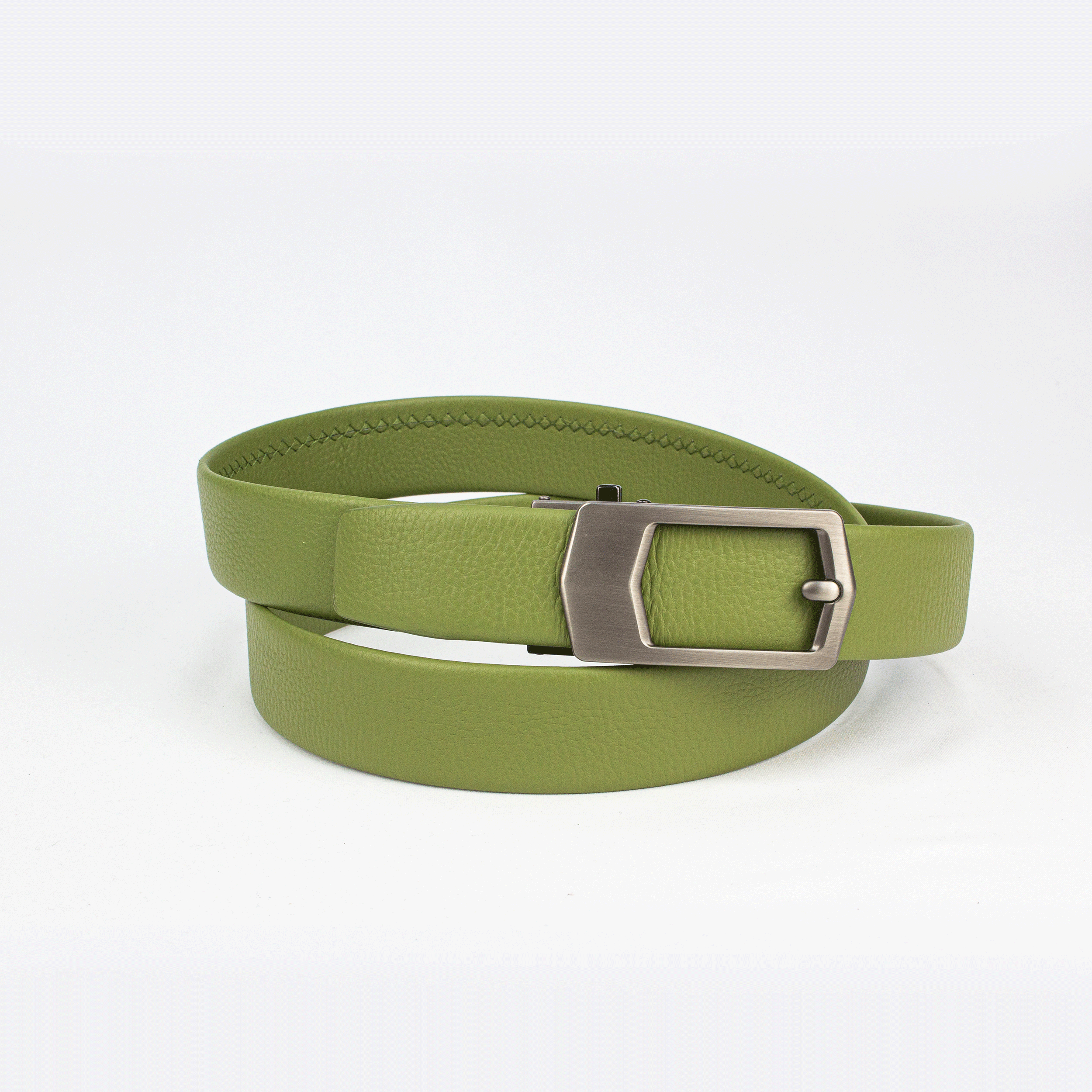 Vibrant Lime Textured Leather Belt